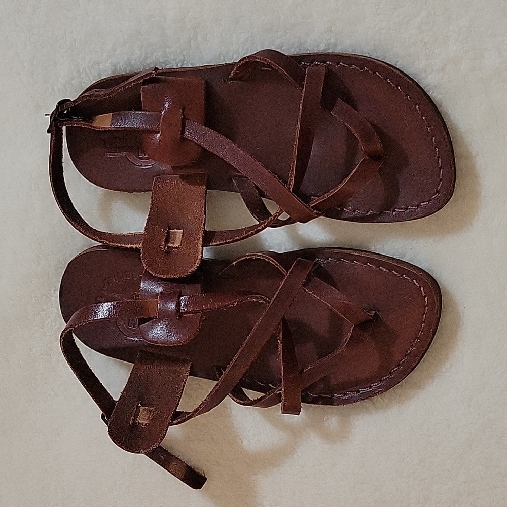 DARK BROWN GENUINE LEATHER SANDAL SIZE 6
